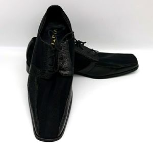 VIOTTI Men's Dress Oxfords striped Satin, Snakeskin look. Size 15